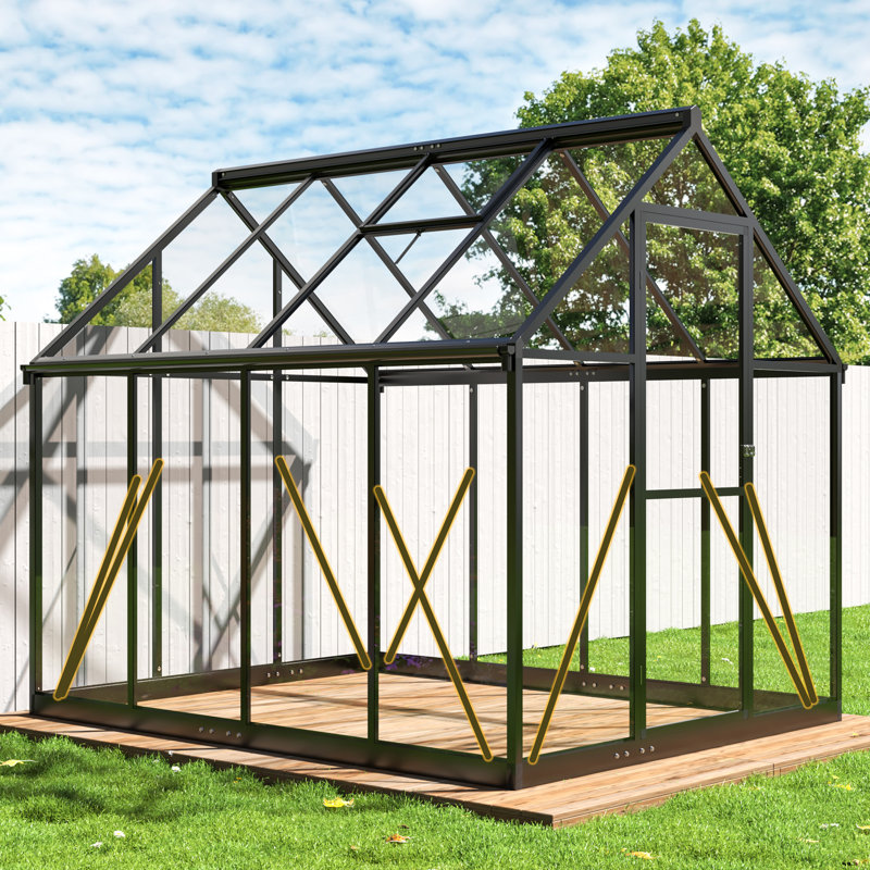 Greenhouse for Outdoors, Polycarbonate Greenhouse, 6x7 FT