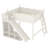 Full Loft Bed with Storage Shelves and Wardrobe, Solid Wood Loft Beds with Detachable Slide and Ladders, No Spring Box Needed, Beige-2023270913-2023270916