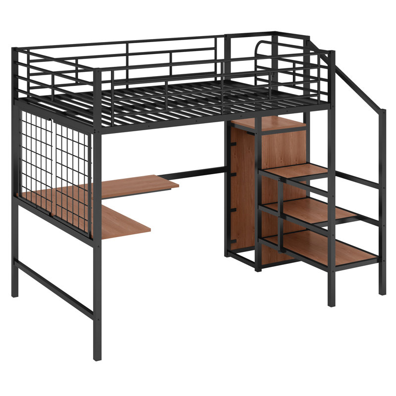 Ontario Kids Loft Bed, Black, Full