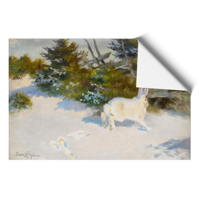 White Hare by Bruno Liljefors - Frameless Print, 30cm H x 42cm W x 0.1cm D