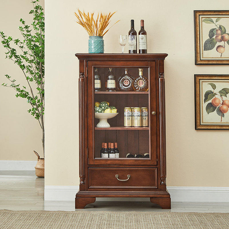 Maroon Solid Wood+Glass Display Cases