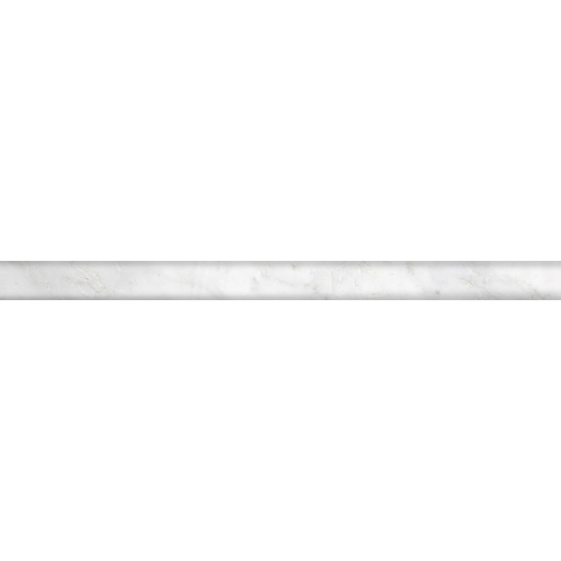 1" x 12" Polished Natural Stone Liner Tile Trim in Winter Frost