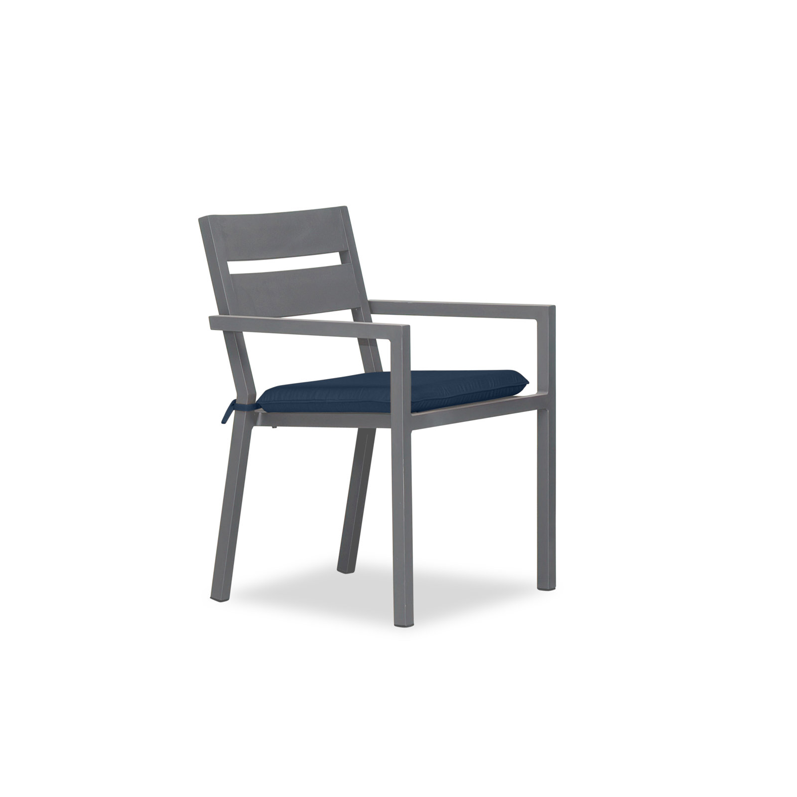 Vivant Premium All-Weather Wicker Outdoor Dining Armchair with Sunbrella® Cushion, Spectrum Indigo, Slate
