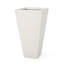 Petit pot à fleurs en pierre de 13 po blanc mat - élégant pour la décoration extérieure-1379033792