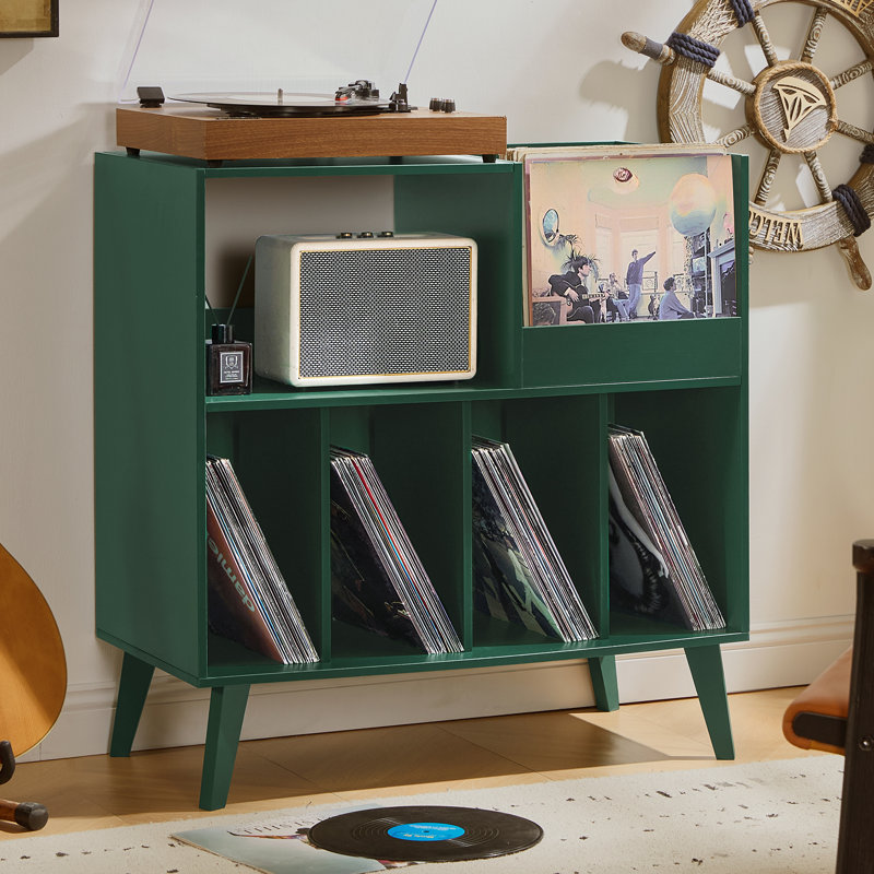 Large Record Player Stand, Green