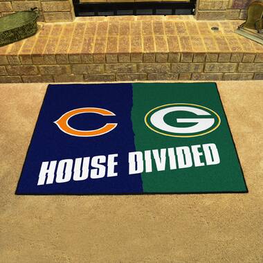 33.75 x 42.5 Black & Blue NFL Patriots or Jets House Divided Mat Area Rug