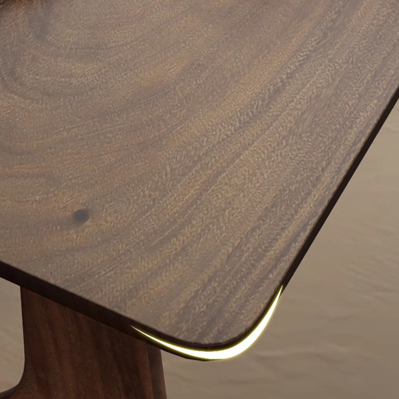 Walnut Solid Wood Dining Table, 35.43" W x 86.61" L