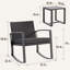 Steel 2-Person Rocking Seating Group with All-Weather Wicker Back, Cushions & Coffee Table-1863531793