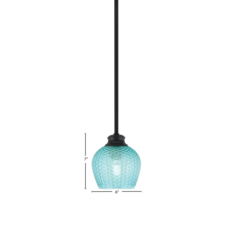 Luminaire suspendu Quapaw Zola, Cyan, Noir mat