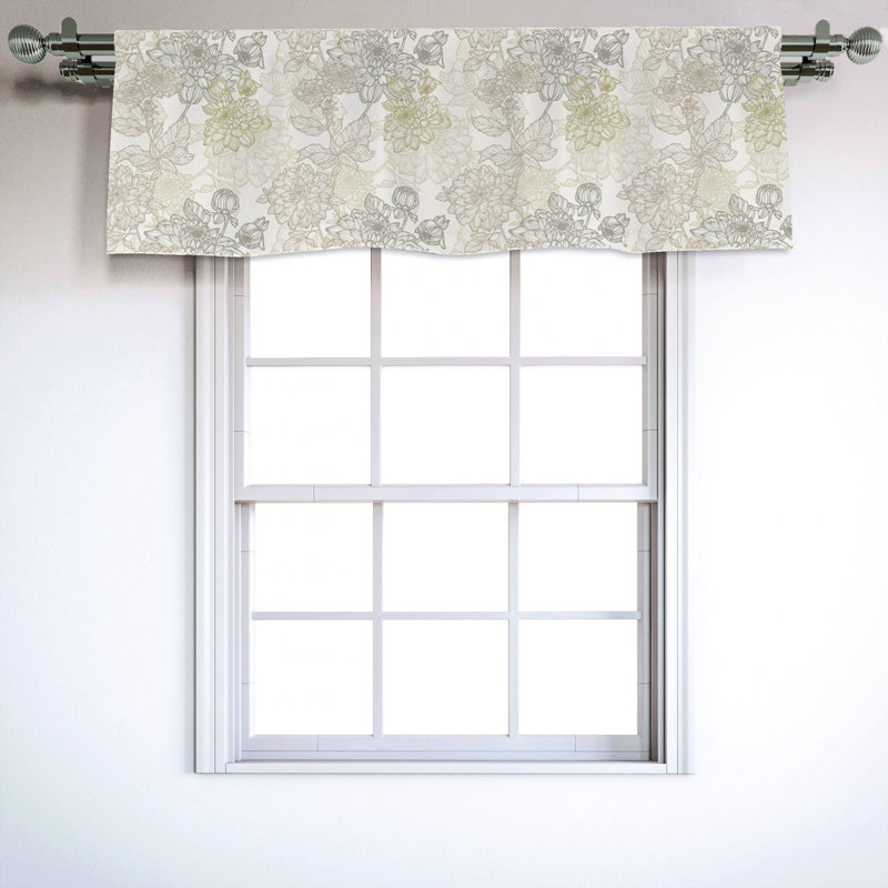 Sateen Floral Ruffled Window Valance