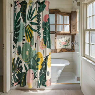 Flamingo Trop - Premium Shower Curtain