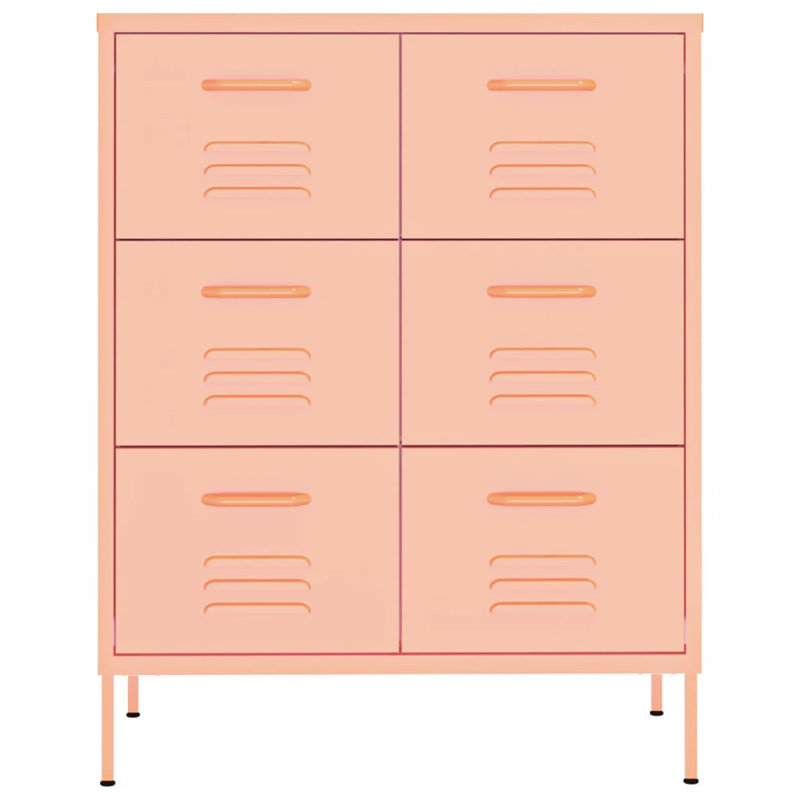 Classeur à tiroirs avec rangement autoportant pour bureau personnel, Rose