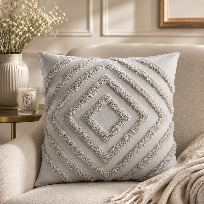 Green Square Throw Cushion, Sea Green