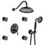 Luminaire de salle de bain noir mat - Pomme de douche rotative 360 °, tête de corrosion, 2 têtes-120951914