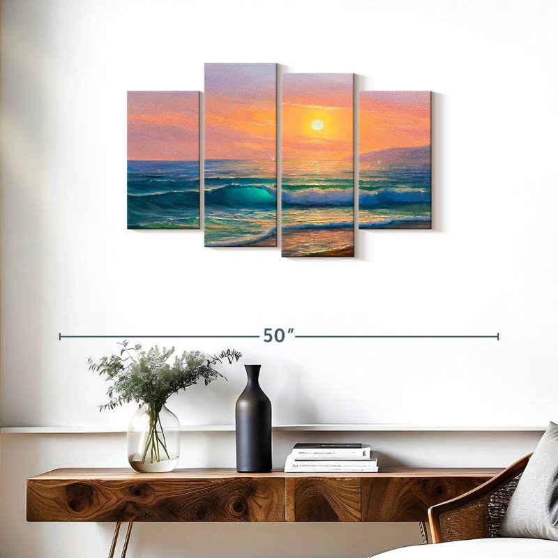 Alvord, soleil sur la mer, peinture, H 22 po x l 36 po