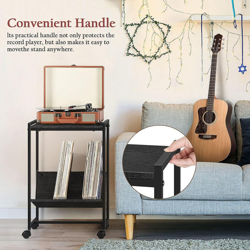 25.4'' H Media Shelves, Dark Gray Oak