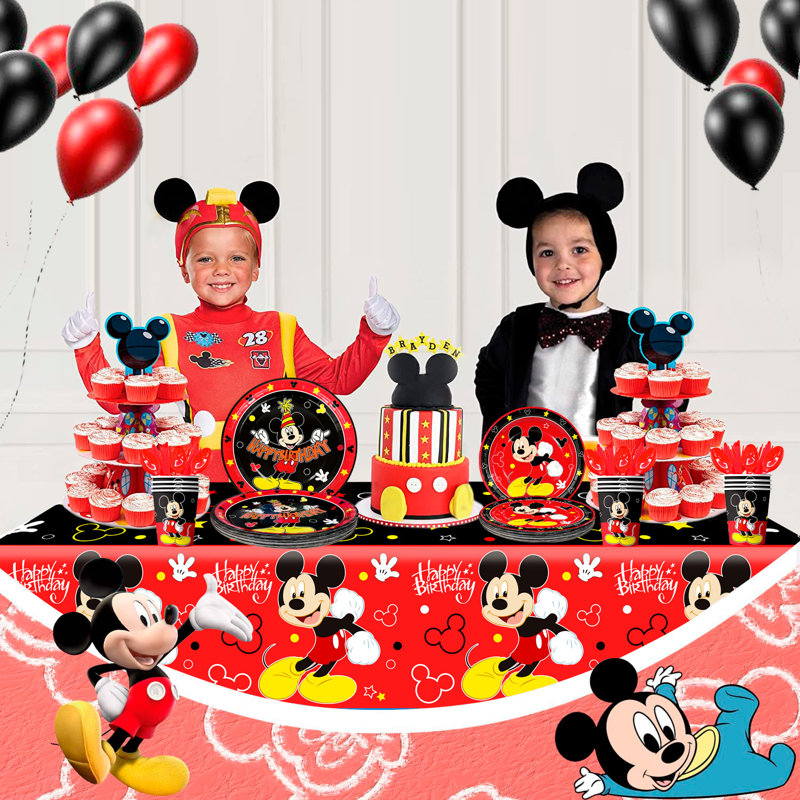 Mickey Mouse Party Supplies, 141pcs Mickey Mouse Birthday Tableware Set