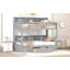 Lit superposé simple avec tablettes intégrées à côté des lits supérieur et inférieur et tiroir de rangement-1079487092