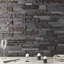 Stackstone 8x24 Textured 3D Brick Lava Stone Mosaic Tile