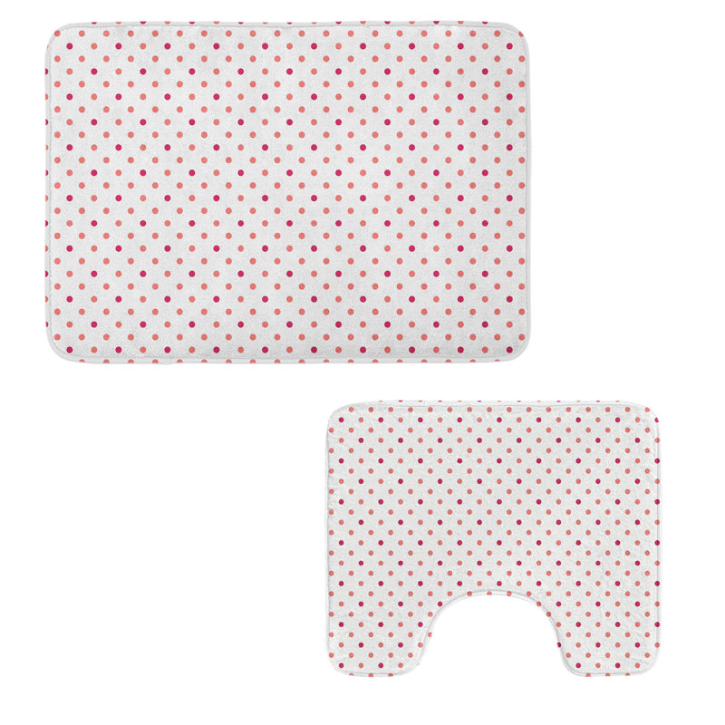  Ensemble de 2 tapis de salle de bain Coral