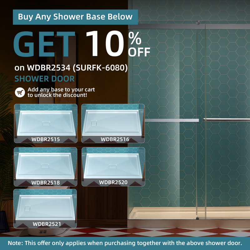 56" - 60" W X 80" H Double Sliding Frameless Shower Door With 5/16"(8Mm) Clear Tempered Glass, Matte Black