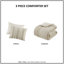 Comfortable 3-piece Striped Cotton Bedding Set, Modern Taupe Design For Home