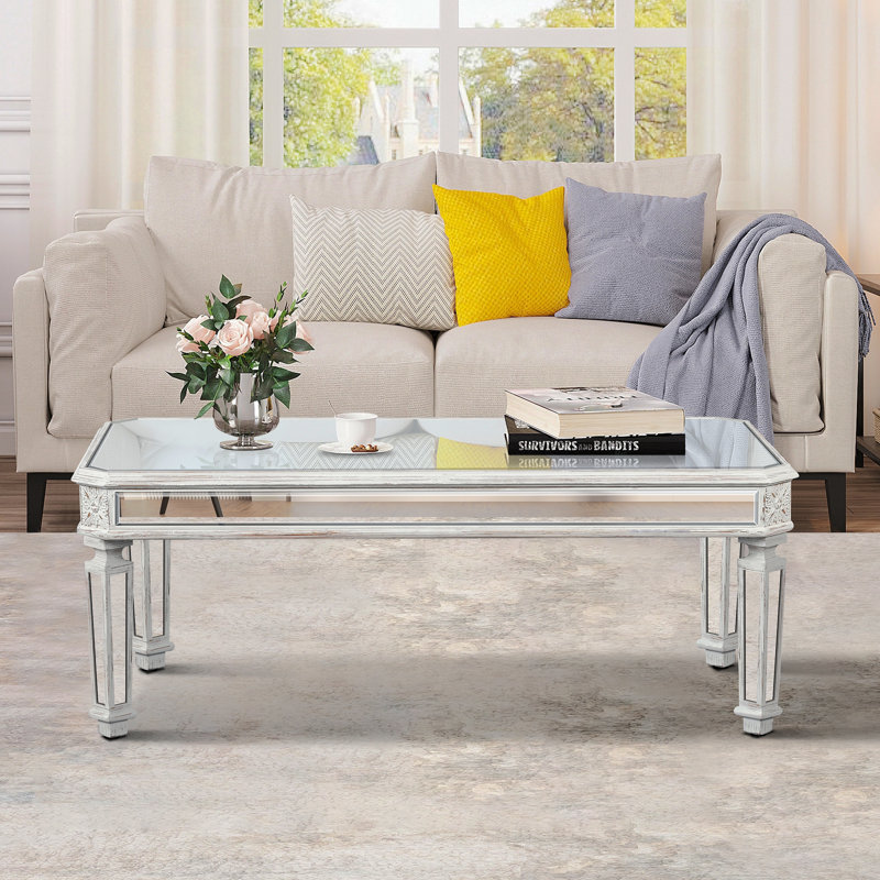 Table basse à miroirs, Argent argent