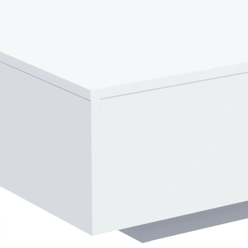 Wrought Studio™ Coffee Table With LED Lights White 33.5"X21.7"X12.2", White