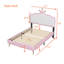Lit plateforme tapissier avec bandes claires-1109022920