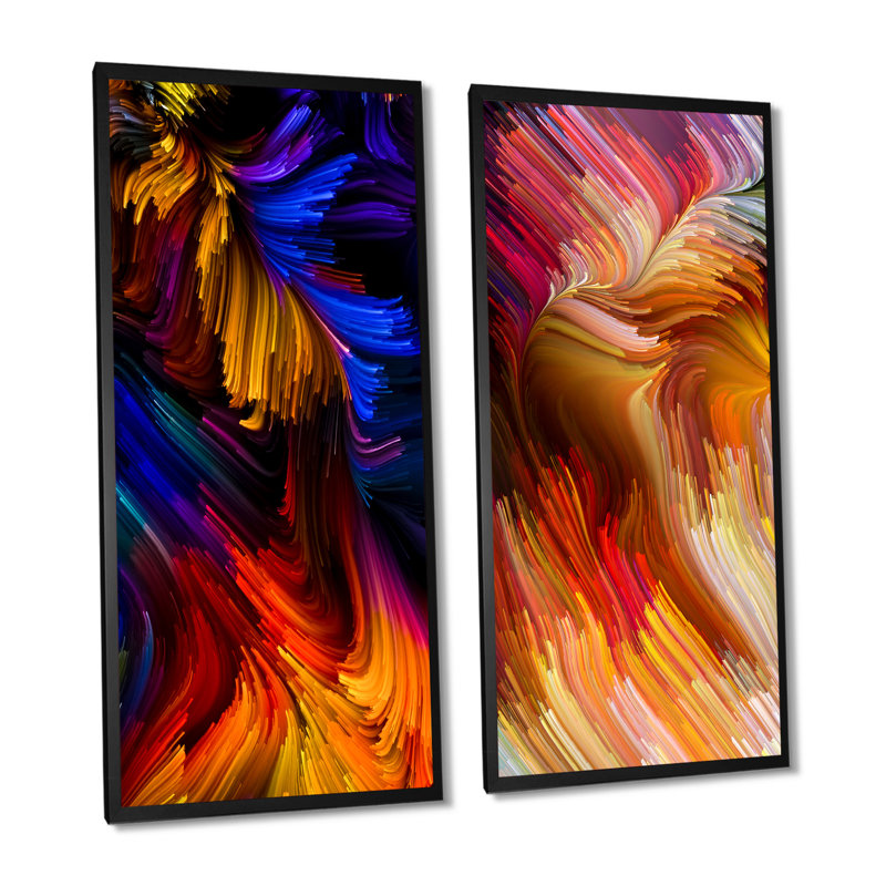 «Life of Liquid Color VI», ensemble de 2 impressions sur toile, H 40 po x l 40 po x P 1 po, Cadre photo noir