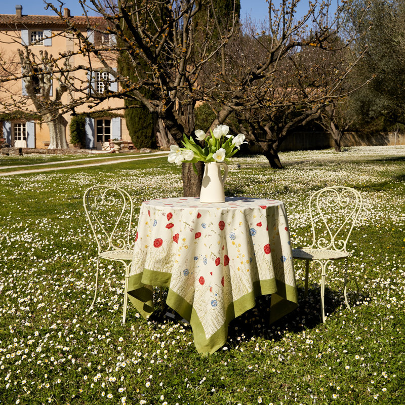 Springfields Handmade Floral Tablecloth, 71" W x 71" L