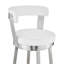 Tabouret de bar pivotant de 30 po de hauteur en acier inoxydable brossé et similicuir blanc