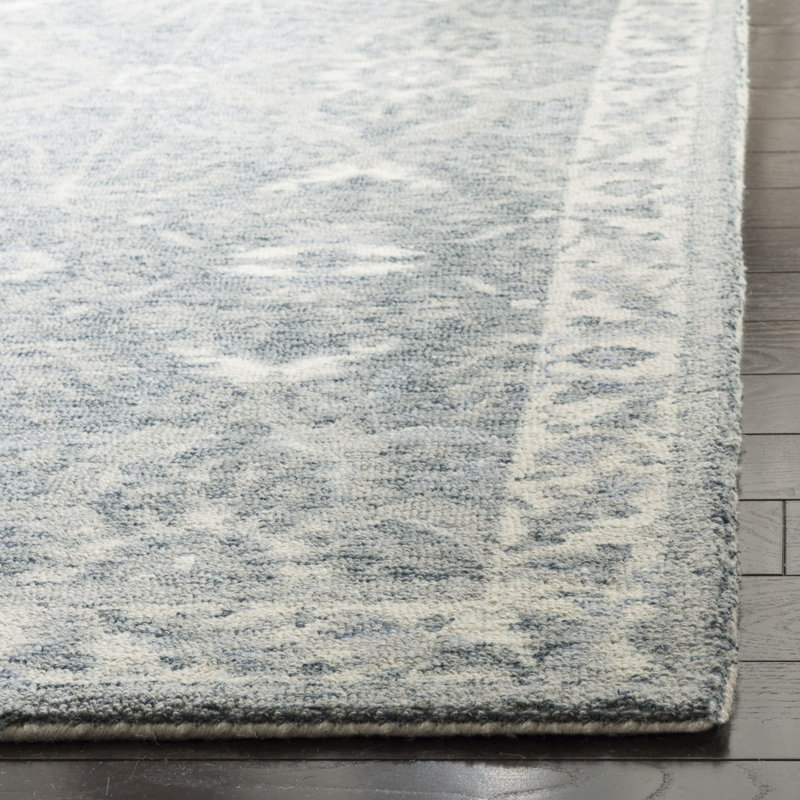 Karley Hand-Tufted Blue Area Rug, Square 6'