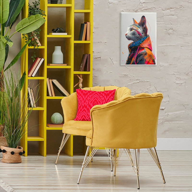 «Paint Splatter Cat» par Roozbeh Bahramali, H 19 po x l 13 po