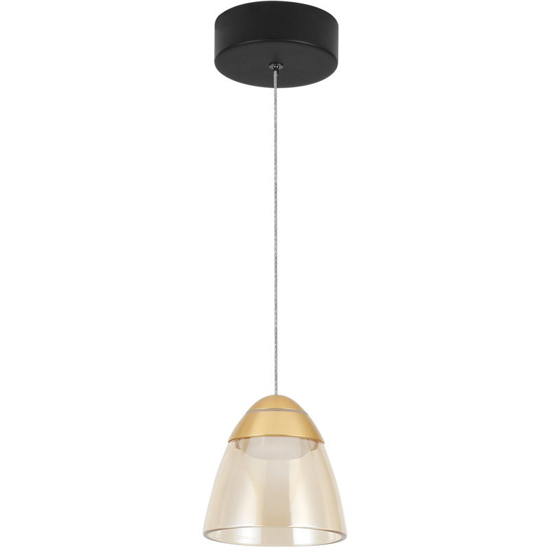 Roma Contemporary Gold LED Pendant Light with Glass Shade