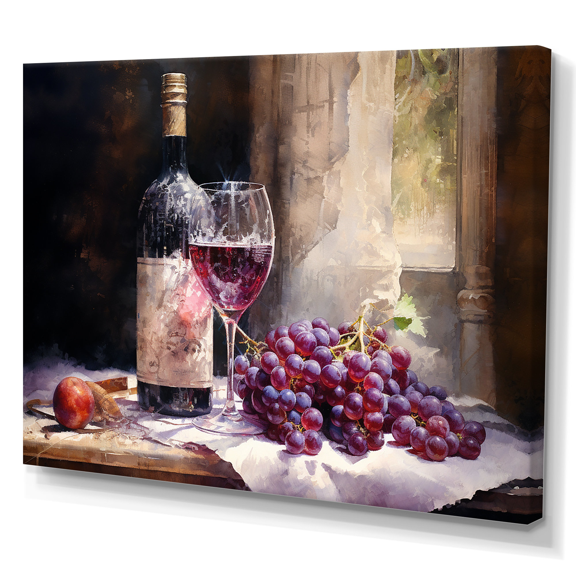 Design Art Lush Lustre II - Wine Canvas Art Print | Wayfair