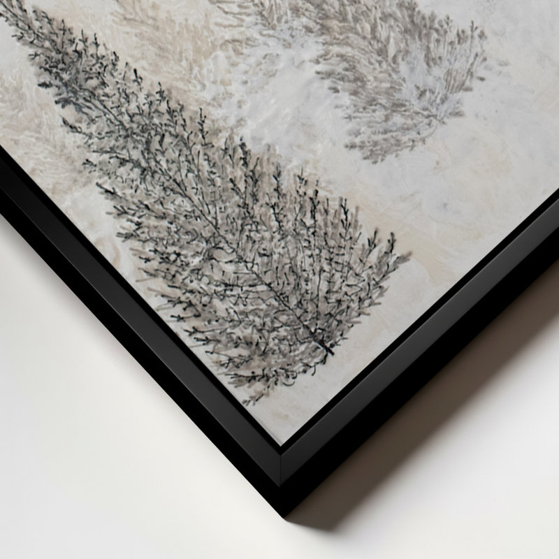 «Monoscape XLVII» par Karen Biery, impression monochromatique de paysage, H 12 po x l 36 po, Reproduction avec cadre flottant