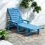 Chaise longue de patio durable, bleu marine Hdpe, dossier réglable pour la détente en plein air