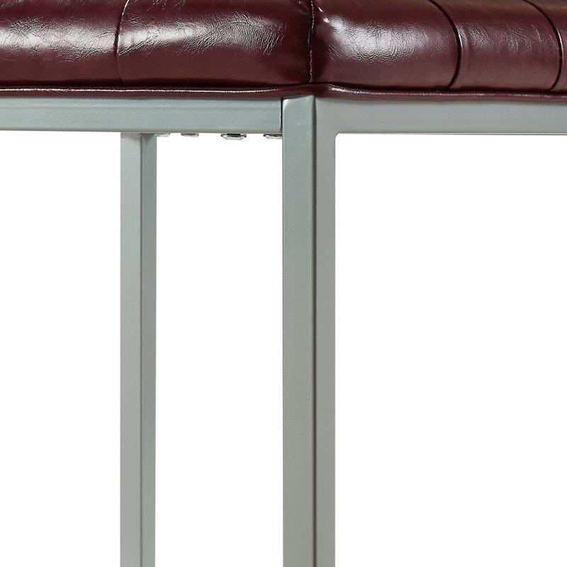 Repose-pieds 18 po gris, Similicuir mauve