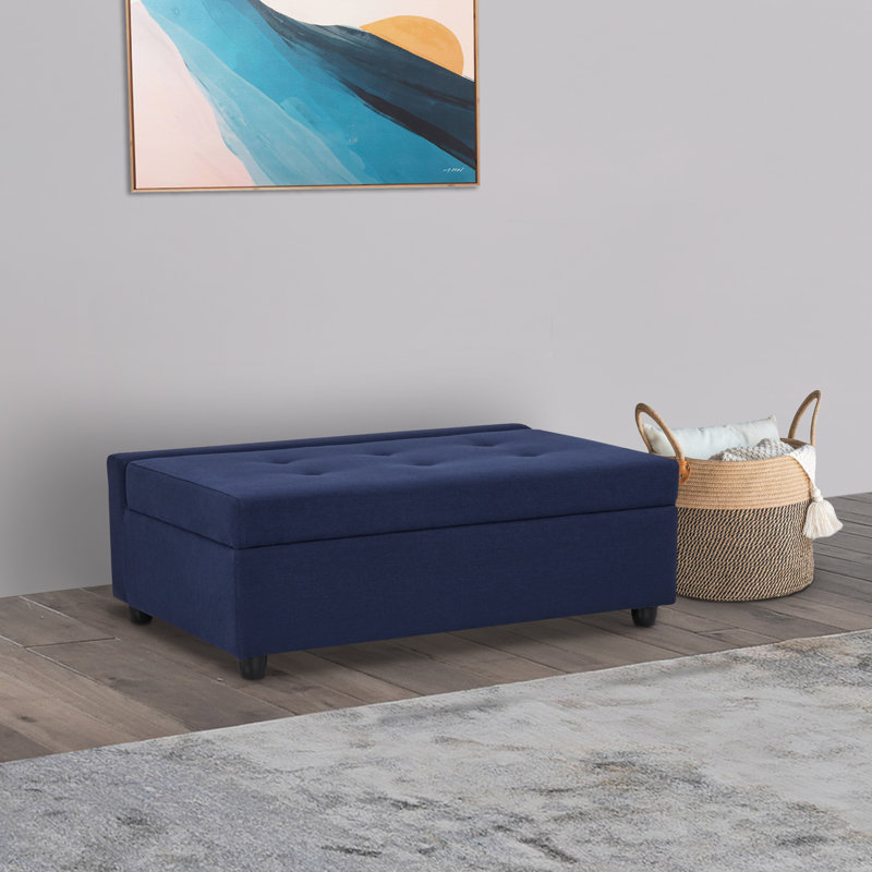 Repose-pieds convertible Anjelyn 46,46 po, Polyester bleu
