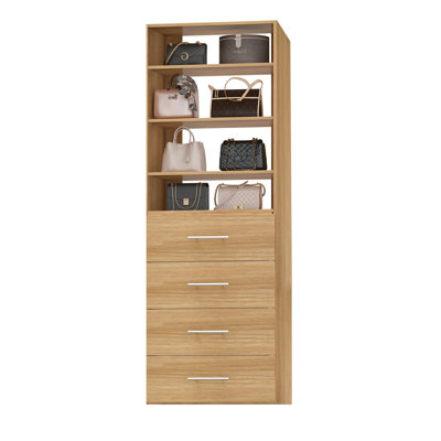 Modular Closet System, Versatile and Customizable Walk-In Design for Efficient Storage and Organization, Wood