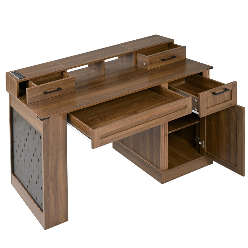 Bureau de ferme 55 po avec armoire de rangement et station de charge (sans la chaise)