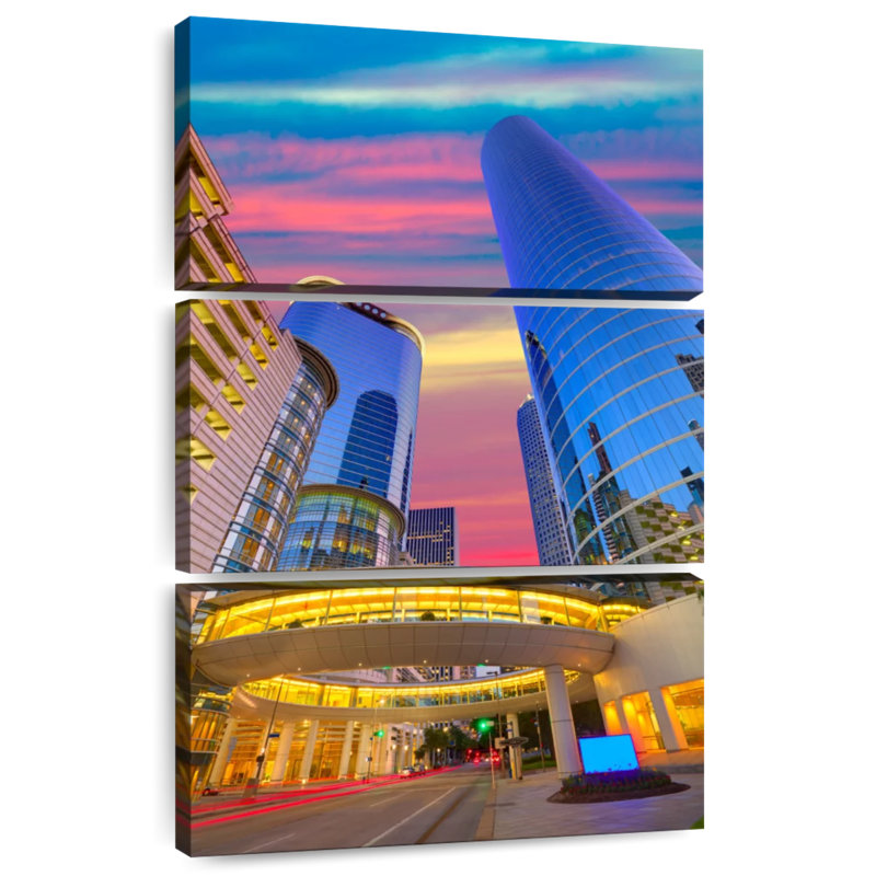 Gratte-ciel du centre-ville de Houston, H 65 po x l 42 po
