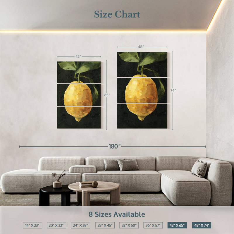 Yarlin Dark Lemon I, 74" H x 48" W