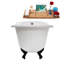Baignoire de trempage sur pattes 61 "avec drain, pattes et plateau en bambou 61" Streamline-84366096-97549146