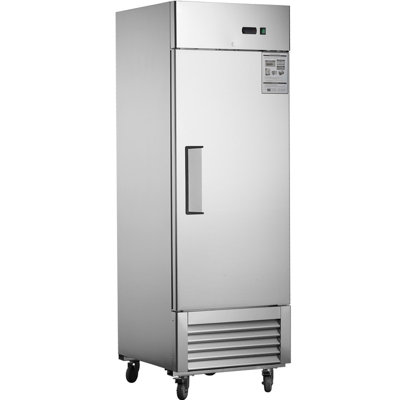 Réfrigérateur commercial 27 po en acier inoxydable, refroidisseur vertical de 18,68 pieds cubes avec porte à fermeture automatique pour les restaurants
