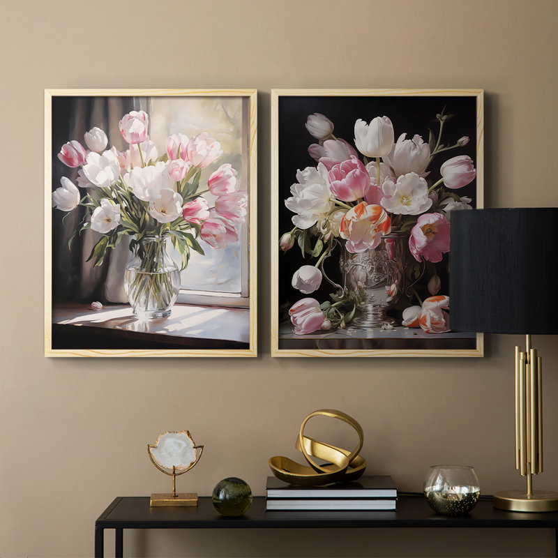 Série FLORAL DCCDVII-Impression encadrée de qualité supérieure - prête à être accrochée - aucun clou requis - aucun clou requis