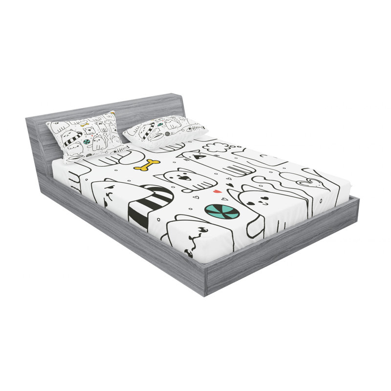 Microfiber Sheet Set, Queen Sheet Set with Fitted Sheet