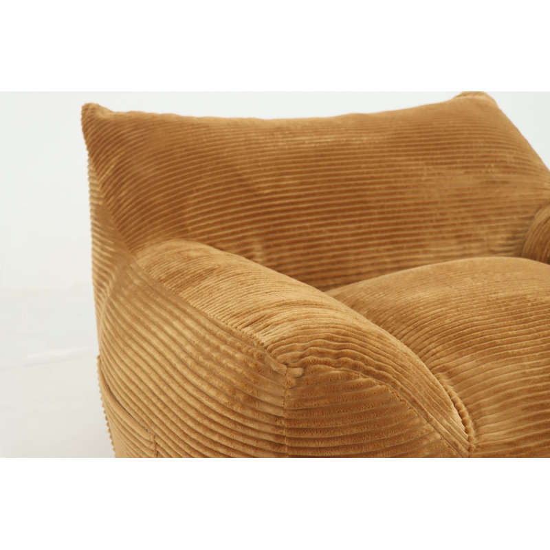 Fauteuil à billes pour le salon, canapé paresseux surdimensionné et confortable, Velours côtelé brun