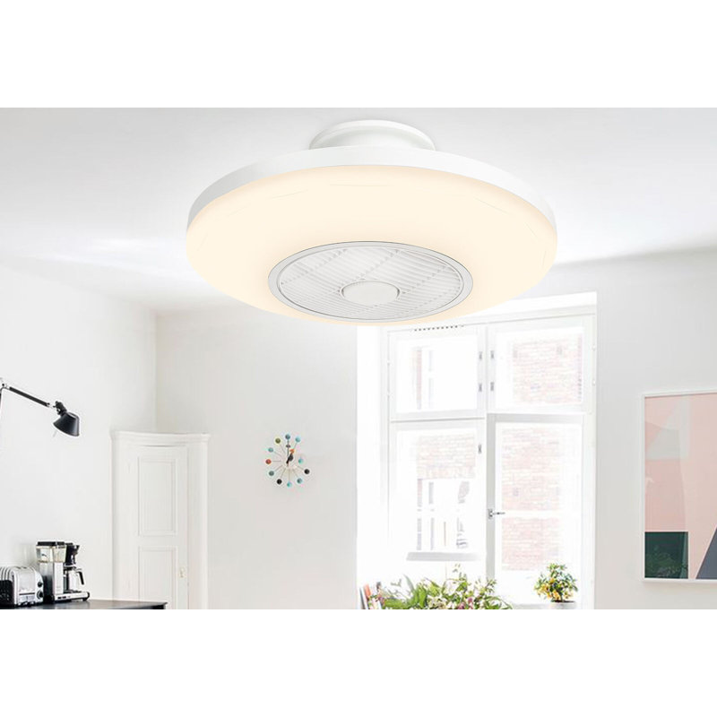 Ventilateur de plafond encastré à DEL à 5 pales 11,42 po Jayoti avec télécommande et ensemble d'éclairage inclus